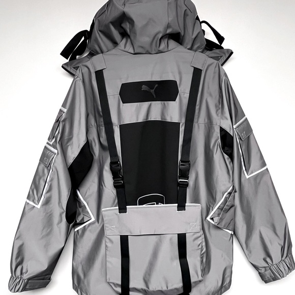 Puma Conqr Full Zip Jacket Mens Black, Silver Casual Athletic Outerwear Size L - Picture 4 of 11